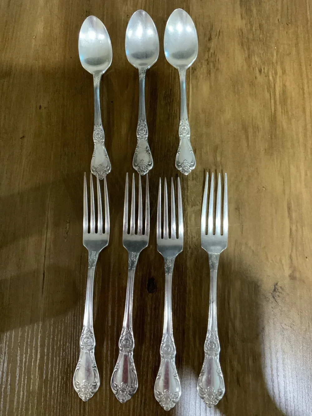Vintage WMA Rogers Oneida Silver Plate Flatware Vanessa Francesca 7 Piece Lot